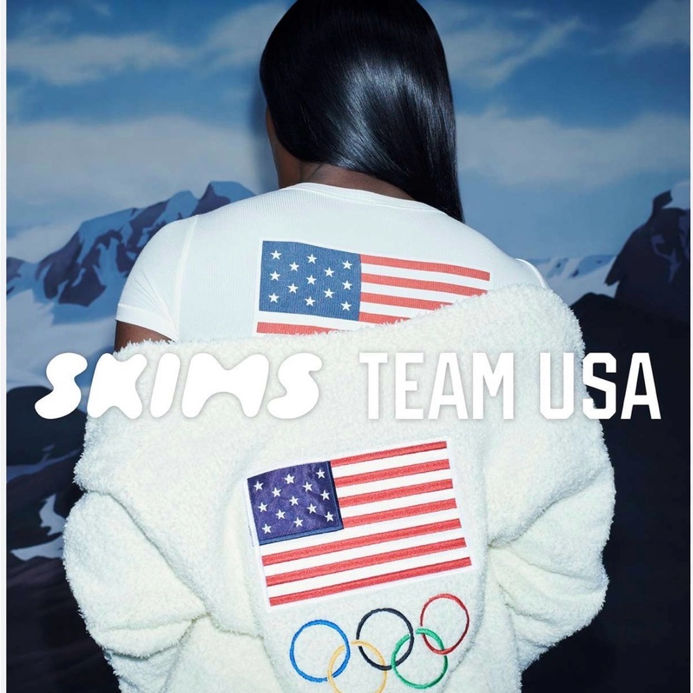 SKIMS Team USA Paralympic Cozy Knit Bouclé  Bone Belted Lounge Robe S/M NWT - Picture 3 of 13